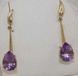 Kolczyki z ametystami w żółtym złocie 150b