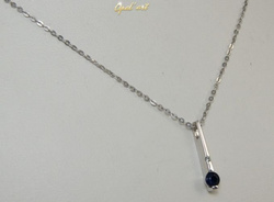 Naszyjnik z szafirem i brylantem z białego złota 27