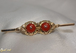 Brosza z Koralami, ze złota żółtego