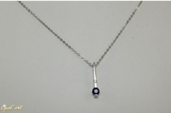 Naszyjnik z szafirem i brylantem ze złota białego 19
