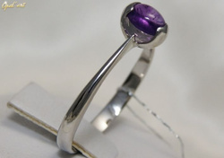 Złoty Pierścionek z ametystem Pi 353b