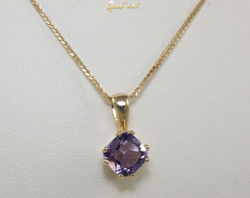 Naszyjnik z ametystem z żółtego złota 12a